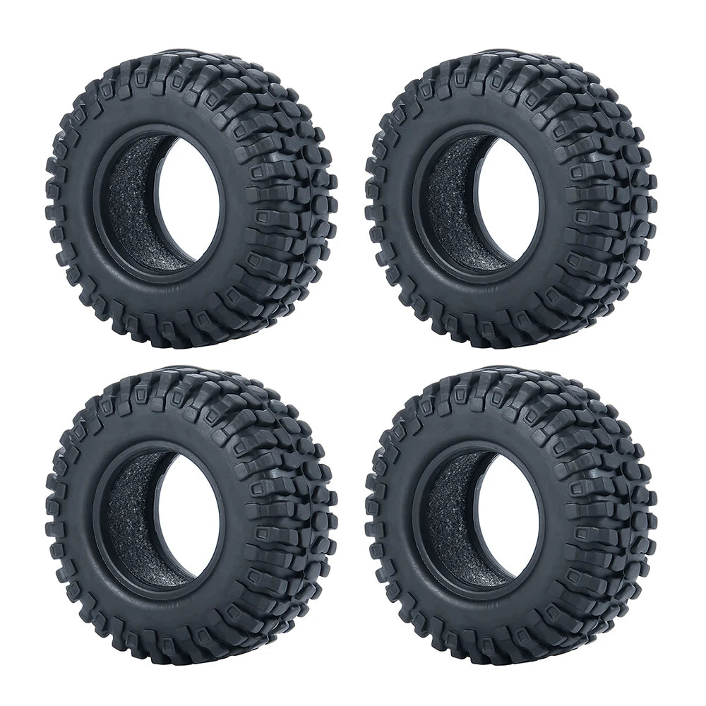YEAHRUN 4Pcs 1.0inch Soft Rubber Wheel Tires 50/54/58/62/64/65mm for TRX-4M 1/18 Axial SCX24 1/24 RC Crawler Car Upgrade Parts
