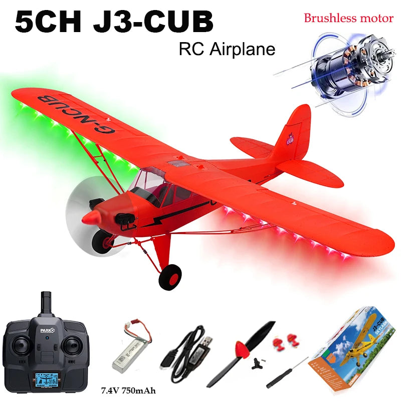 Hot Sale RC Plane RTF 2.4G Brushless Motor 3D/6G Remote Control Airplane  Wltoys A160 Upgraded J3-CUB Ready To Fly