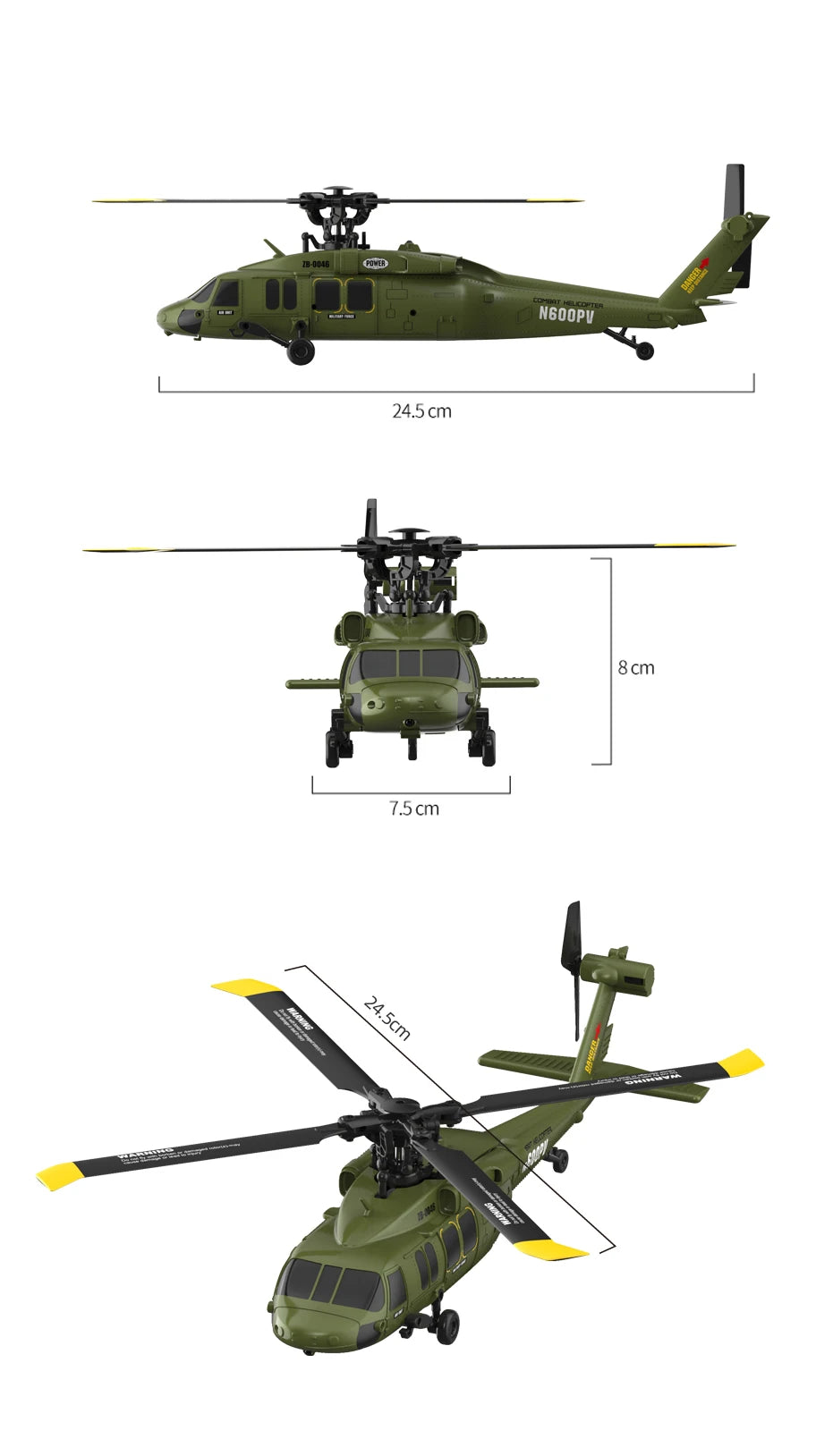 K200 UH-60 Simulation Black-Hawkk 6CH RC Helicopter 2.4G Aerobatic Remote Control  Altitude Hold & Optical Flow Positioning RTF
