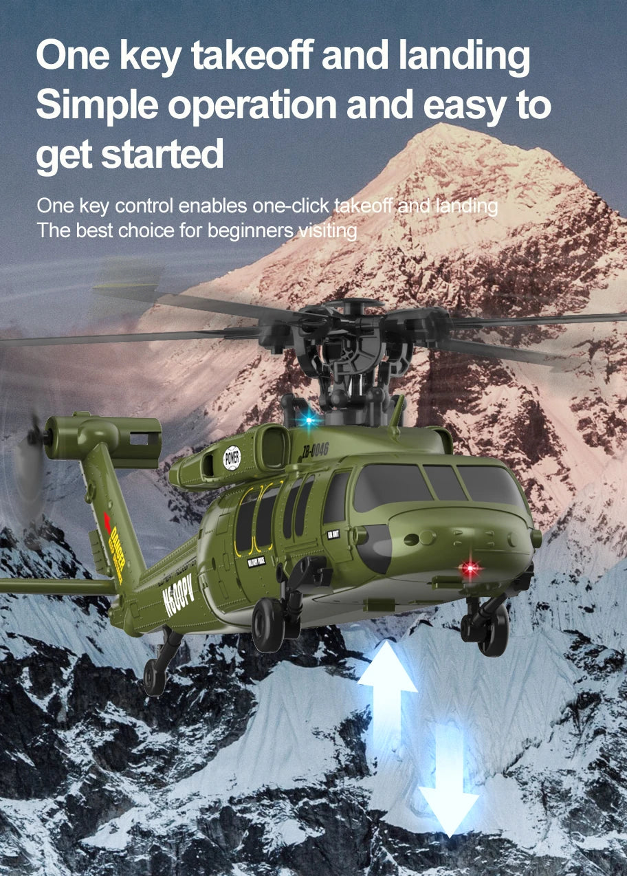 K200 UH-60 Simulation Black-Hawkk 6CH RC Helicopter 2.4G Aerobatic Remote Control  Altitude Hold & Optical Flow Positioning RTF