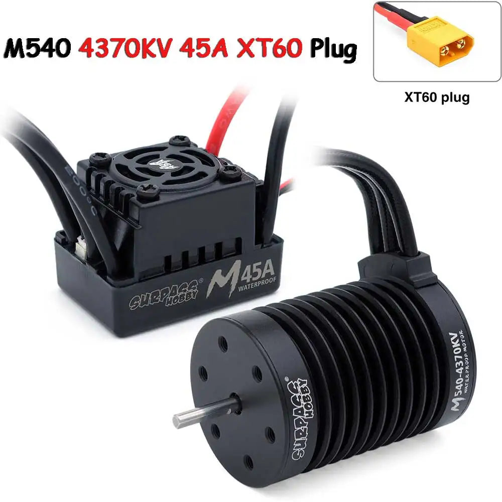 SURPASS HOBBY M540 M3650 M3660 Combo Waterproof Brushless Motor 3500/4200KV w/M45A/60A ESC for 1/10 1/12 RC Car Traxxas Off-Road