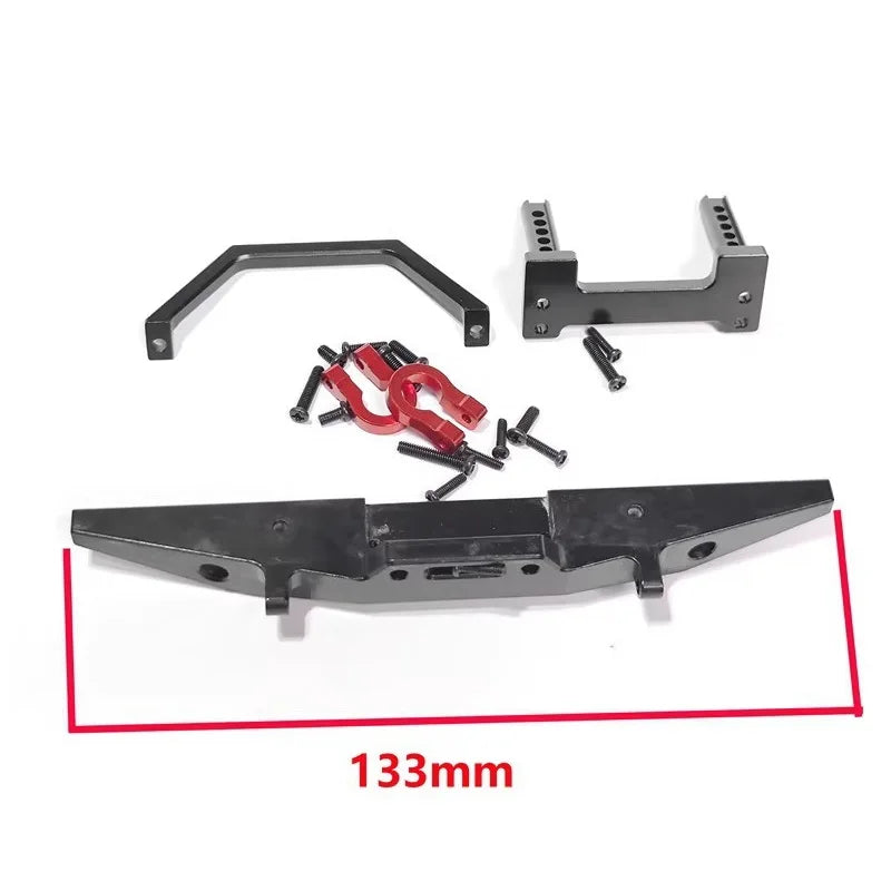MN128 MN 128 Metal Front and Rear Bumper with Tow Hook RC Crawler Car Upgrade Parts Accessories