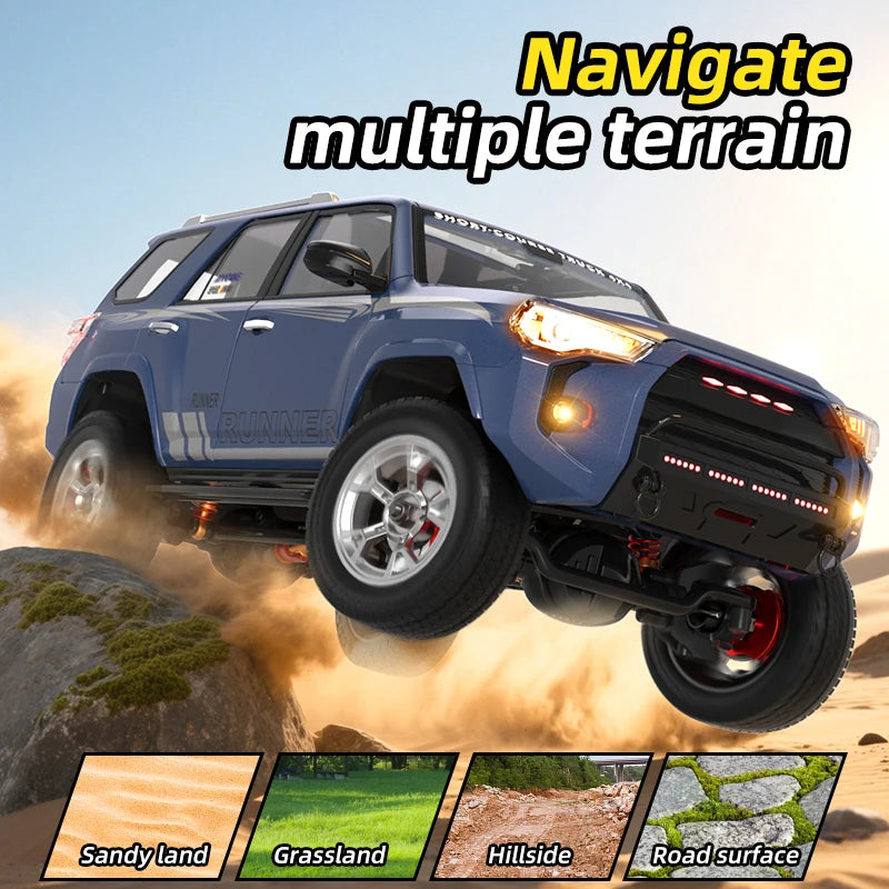 1/18 RC Car 2.4G Remote Control Crawler 4WD Off-Road Climbing Alloy Simulation Model with LED Lights Vehicle Toys HG4-209