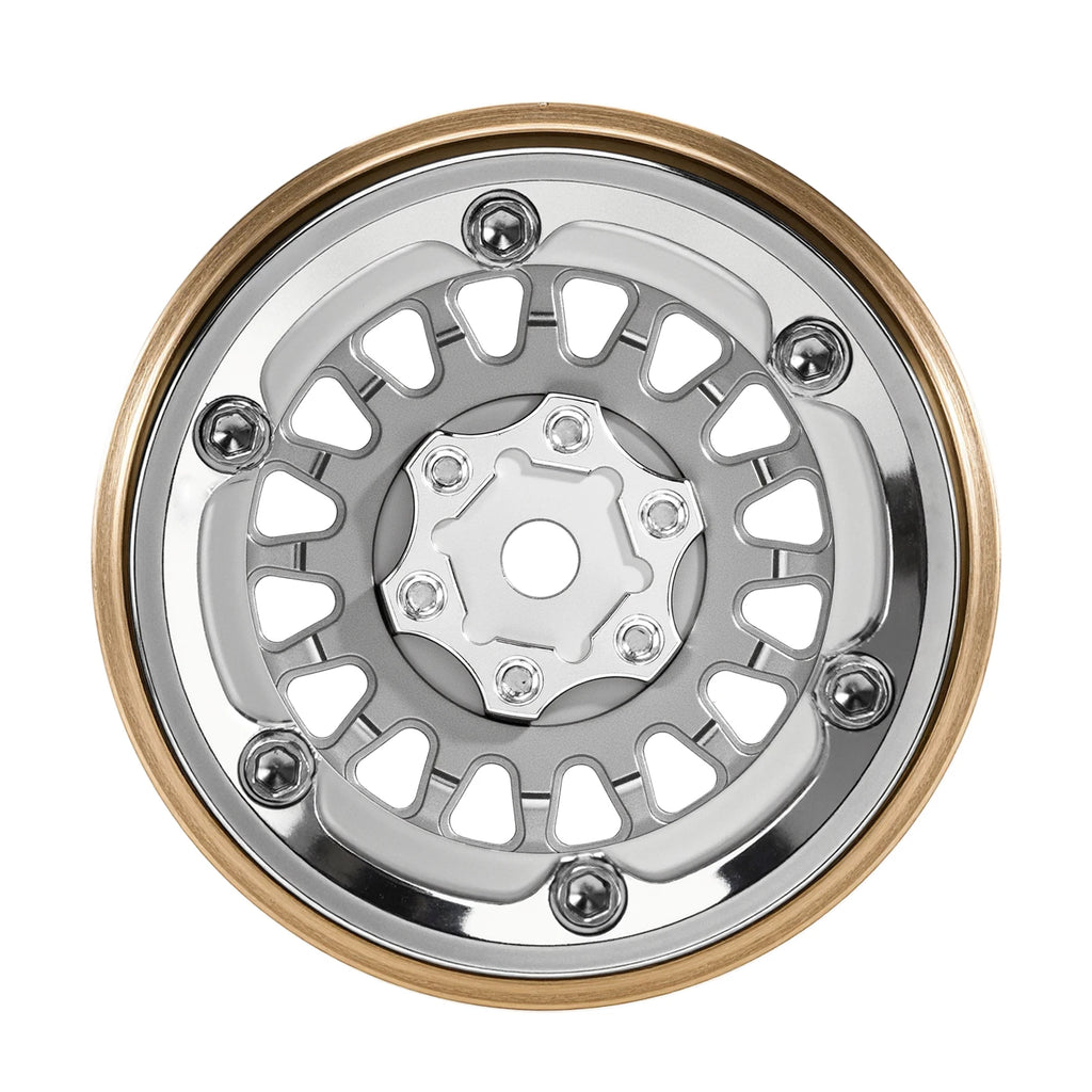 INJORA ModuWheel 1.3" Brass & Aluminum Beadlock Wheels, Negative Offset, for 1/18 1/24 RC Crawlers
