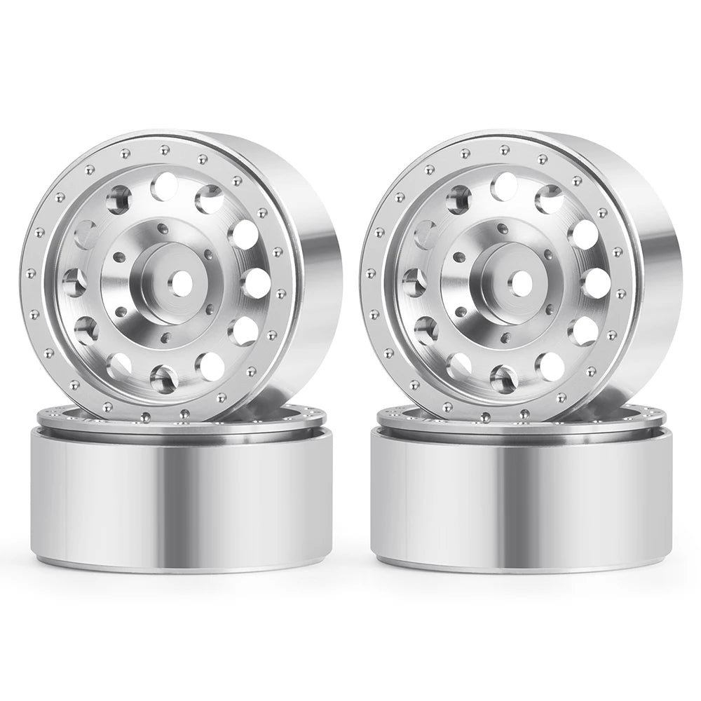 AXSPEED 4PCS CNC Aluminium 1.3inch Beadlock Wheel Rim Wheel Hub for TRX4M Axial SCX24 FMS FCX24 1/18 1/24 RC Crawler Car
