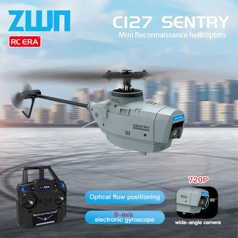 C127 C128 RC Helicopter 2.4G 6-Axis Gyro 4CH 720P Camera Altitude Hold Optical Flow FPV RC Helicopter Toys VS C127 AI Brushless
