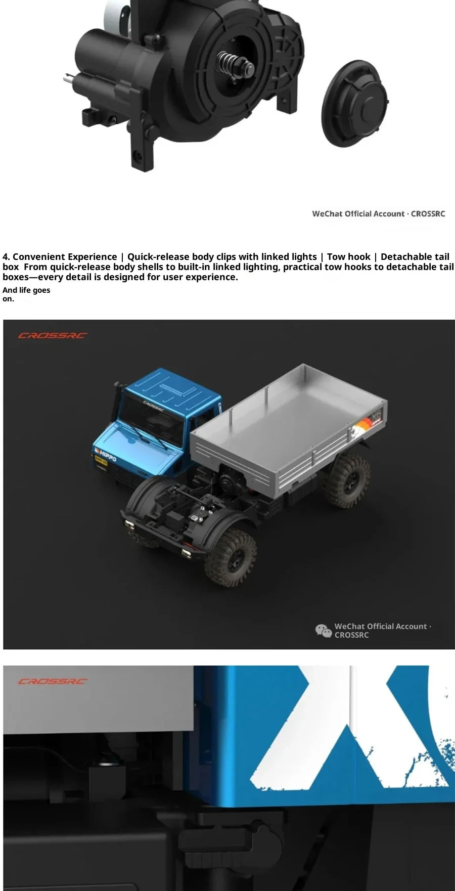 CROSSRC EMO X6 Big Hippo XL3 Big Wild Elephant 1/8 RC Car Simulation Remote Control Electric Climbing Off Road Vehicle Model