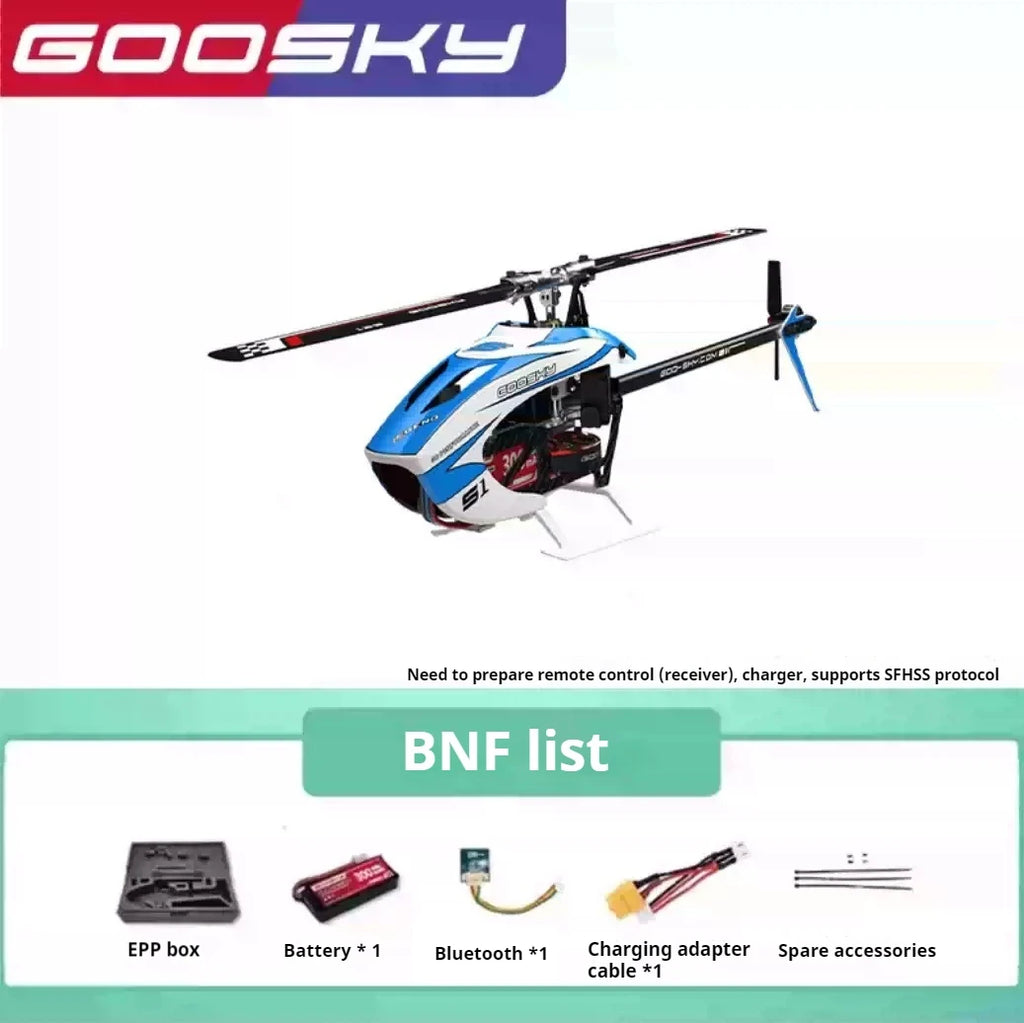 Hot Rc Goosky S1 Bnf/Rtf 6ch 3d Stunt Double Brushless Motor Direct Drive Motor Flybarless Direct-Drive Rc Helicopter Toy Gift