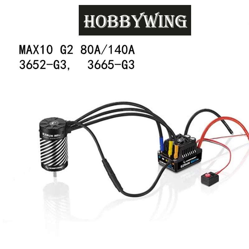 Hobbywing EzRun MAX10 G2 or 3652/3665 G3 feels brushed power combo for 1/10 RC Car