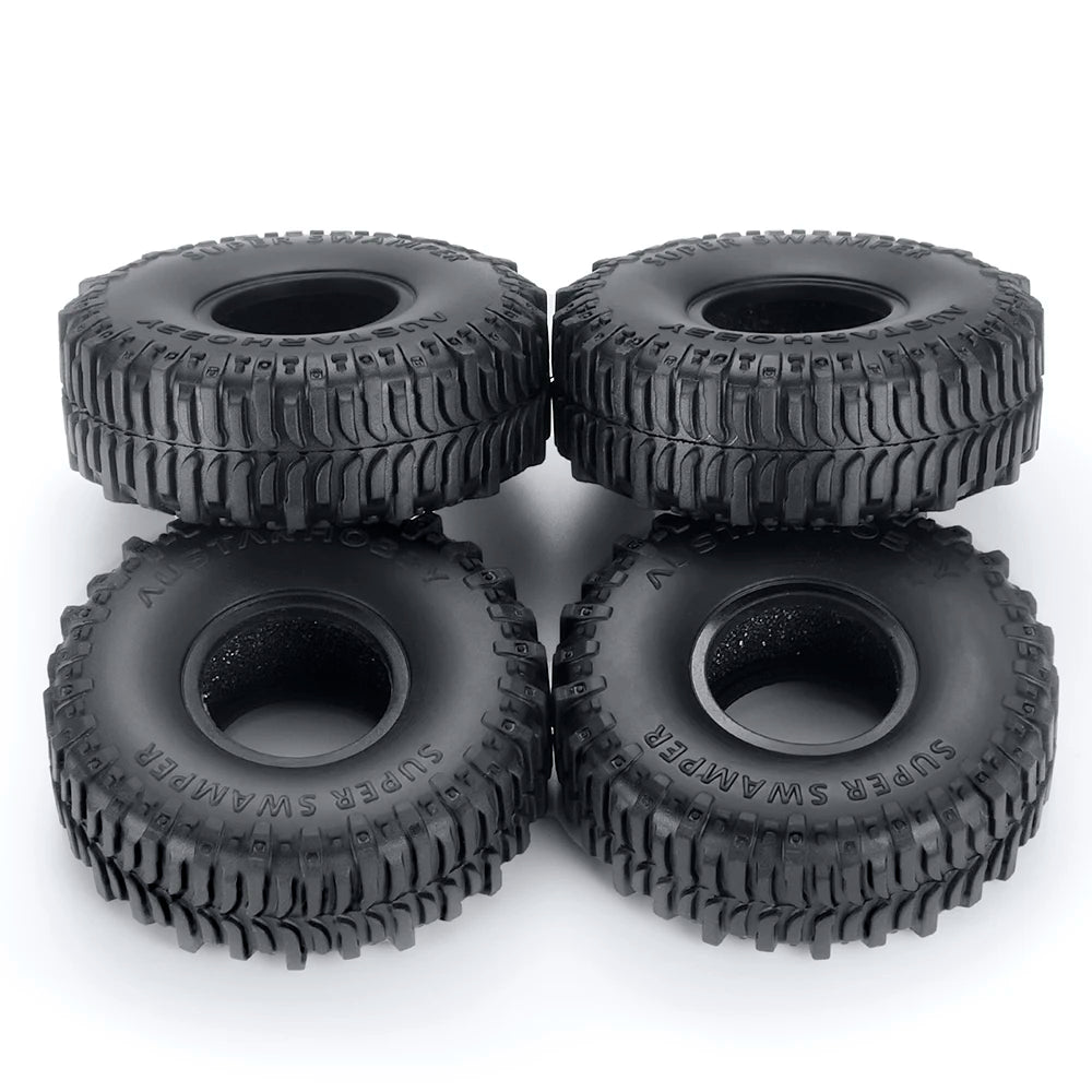 YEAHRUN 4Pcs 1.0inch Soft Rubber Wheel Tires 50/54/58/62/64/65mm for TRX-4M 1/18 Axial SCX24 1/24 RC Crawler Car Upgrade Parts