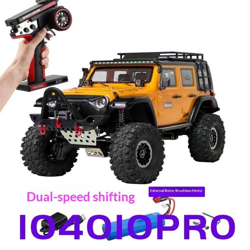 WLtoys 104006 Pro 1/10 RC Electric 4WD Off Road Rock Crawler With Front Rear Differential Lock Dual Speed Transmission Model Car