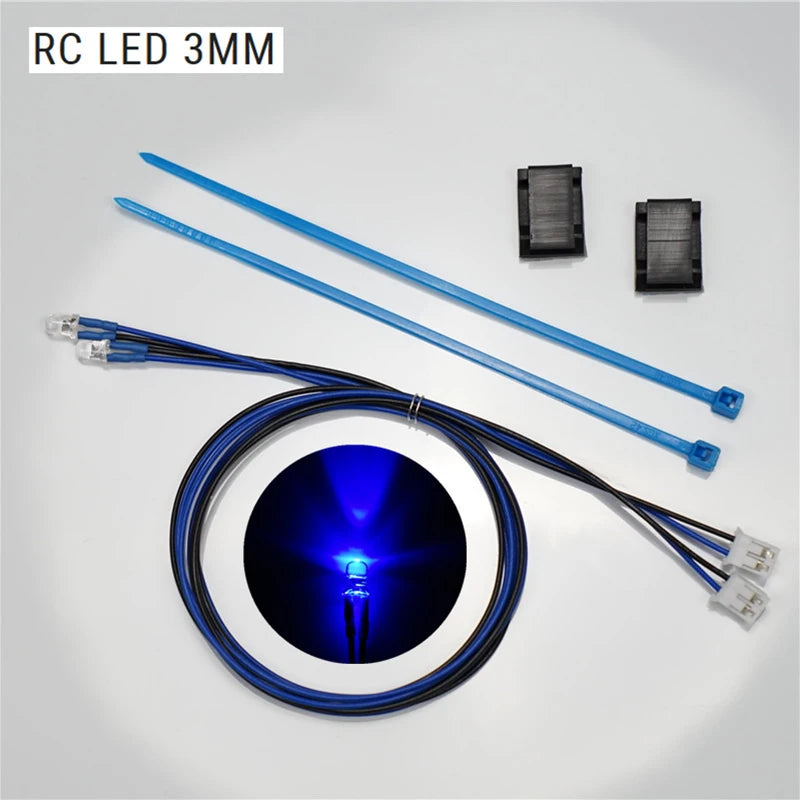 LED 3mm 5mm PH2.0 Plug Light Lamp Beads for 1/10 RC Crawler Car TRX4 Defender 1/14 Tamiya RC Truck SCANIA 770S VOLVO BENZ MAN