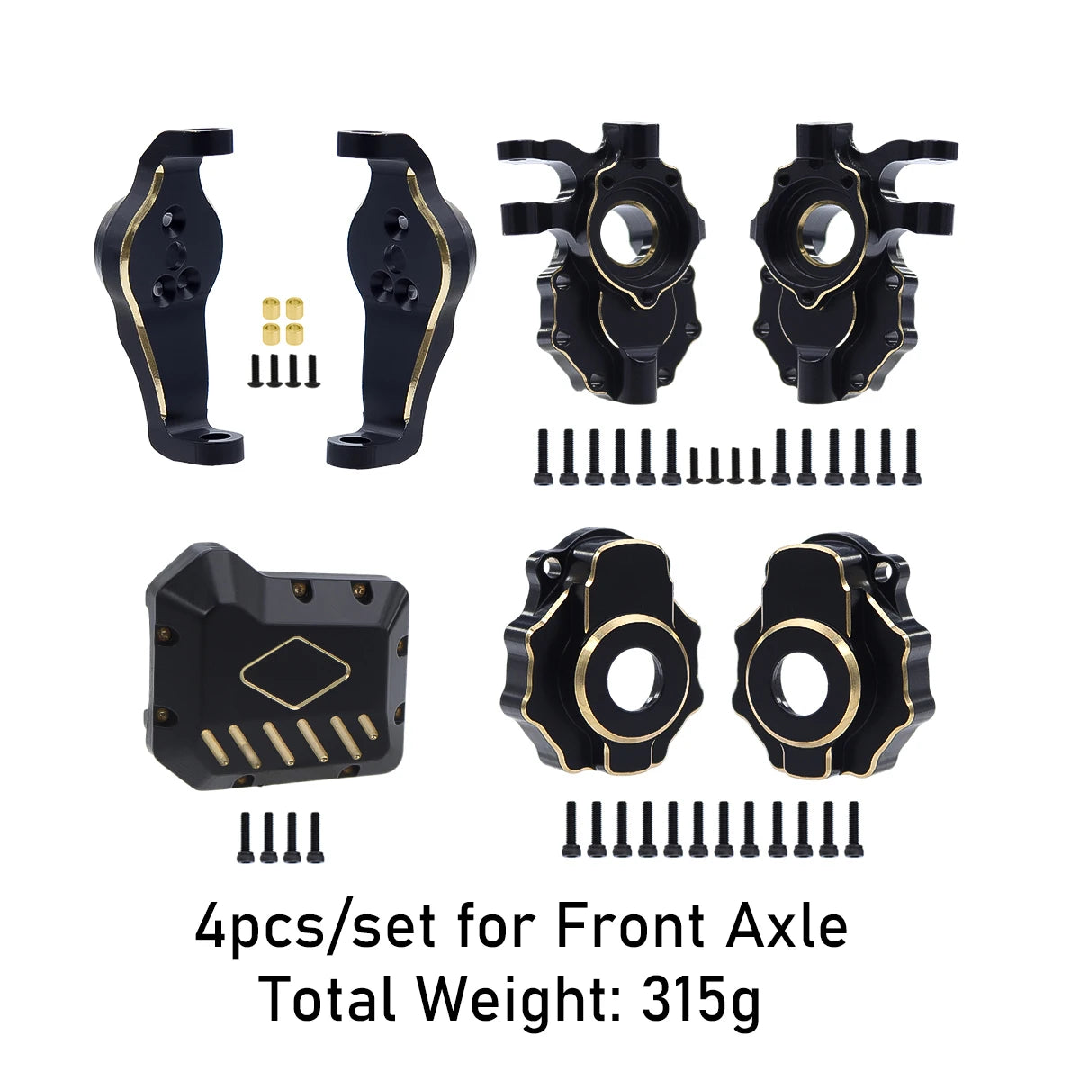 Brass Black Counterweight Portal Axle C-Hub For 1/10  TRX4 TRX6 RC Crawler Car Upgrade Parts