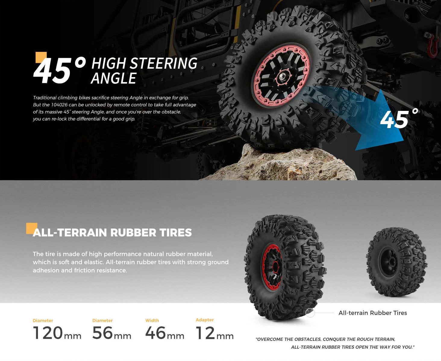 WLtoys 104026 1/10 Professional RC Car Off Road 4x4 2.4G 4WD Remote Control Cars 45 Minutes Working Time Climbing Car Adult Toy