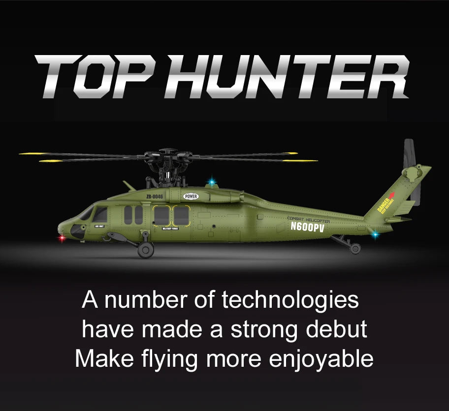 K200 UH-60 Simulation Black-Hawkk 6CH RC Helicopter 2.4G Aerobatic Remote Control  Altitude Hold & Optical Flow Positioning RTF