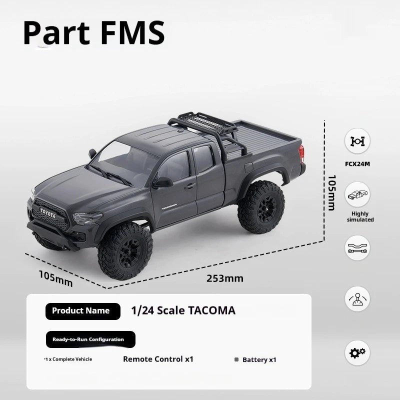 FMS 1/24 full-scale simulation model of  TACOMA remote control car RC ABS shell two-speed remote control toy car