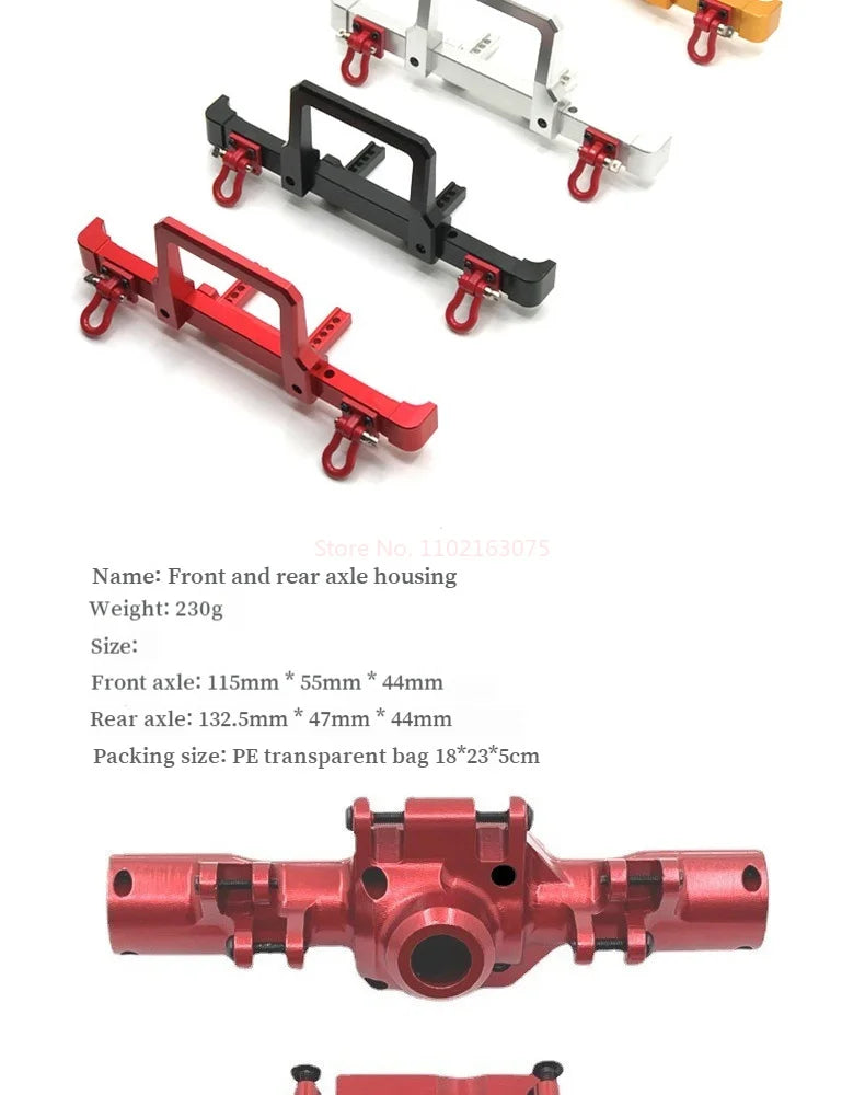 HB 1/10 ZP1001-ZP1007 RC Car Upgrade Metal Front Rear Bumper Shock Absorber Steering Cup Gear Steering Gear Arm Spare Parts