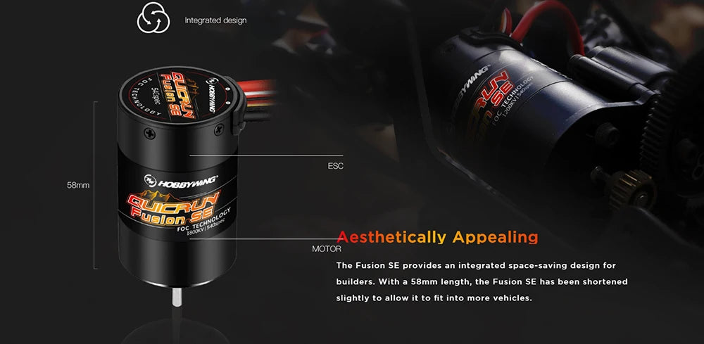 HOBBYWING QuicRun Fusion SE 40A 1800KV 1200KV Combined Motor ESC for 1/10 1/8 RC Model Car Crawler Accessories