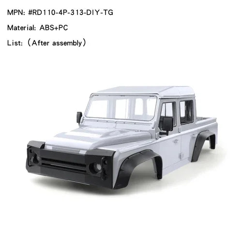 Metal Simulation 4 Doors DIY Pickup Truck Body Shell 313mm Wheelbase for 1/10 RC Crawler Car Traxxas TRX4 Defender RD110 Parts