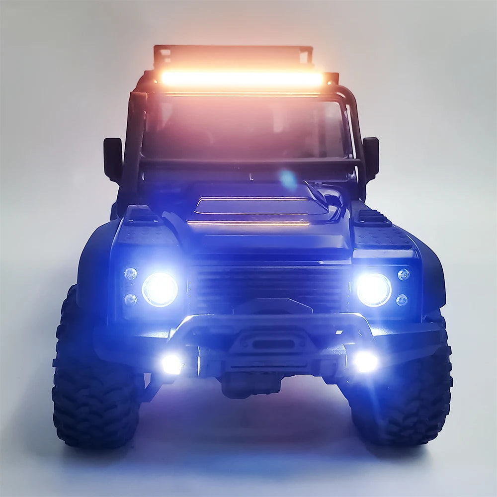 AXSPEED COB Roof Light Headlights Taillights LED Lights Group for TRX4M Defender 1/18 RC Crawler Car Model Parts