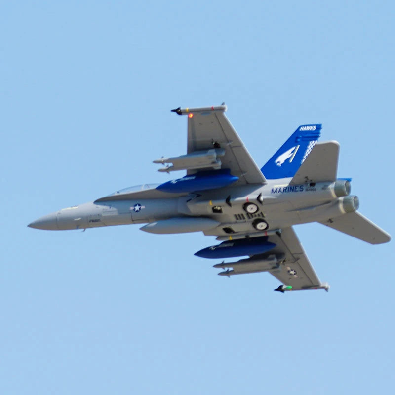 FMSRC RC Airplane 80mm Ducted Fan EDF Jet F18 F-18 Hornet 6CH with Flaps Retracts 6S Hobby Model Plane Aircraft Avion