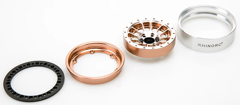 Rhino MOZA 2.2 inch 25mm Narrow ZERO OffSet Rim 4PCS for 1/10 RC Crawler SCX10 Pro TRX4 Shafty Bully 2 MOA