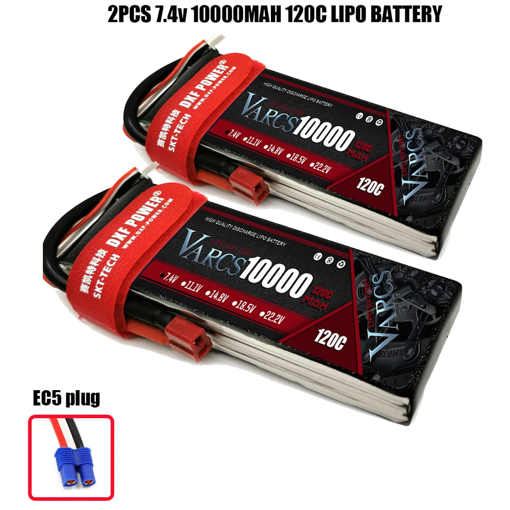 2PCS VARCS 7.4V 7.6V 11.4V 11.1V 15.2V 14.8V 22.2V 2S 3S 4S 6S 5200Mah 6300Mah 6500mAh 6200mAh 6750mAh 8000mAh 7000mAh 10000mah