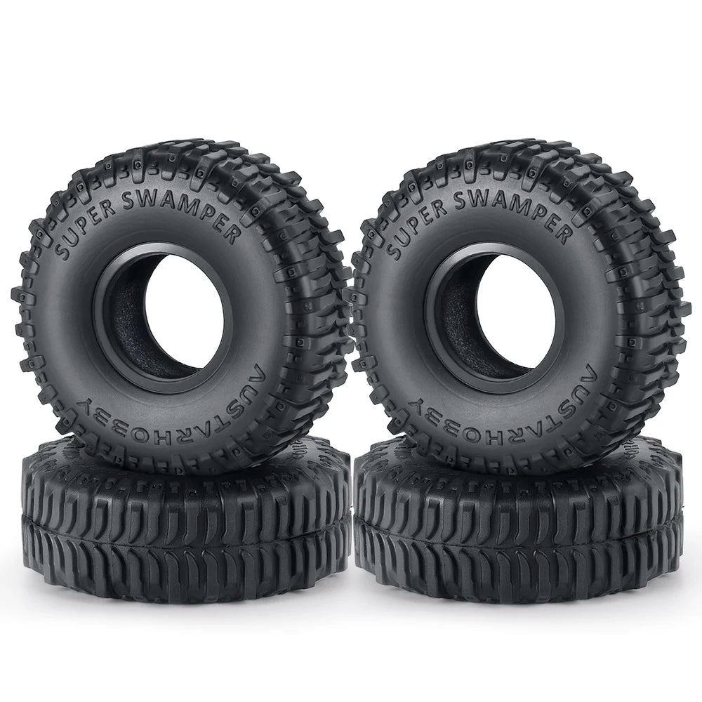YEAHRUN 4Pcs 1.0inch Soft Rubber Wheel Tires 50/54/58/62/64/65mm for TRX-4M 1/18 Axial SCX24 1/24 RC Crawler Car Upgrade Parts