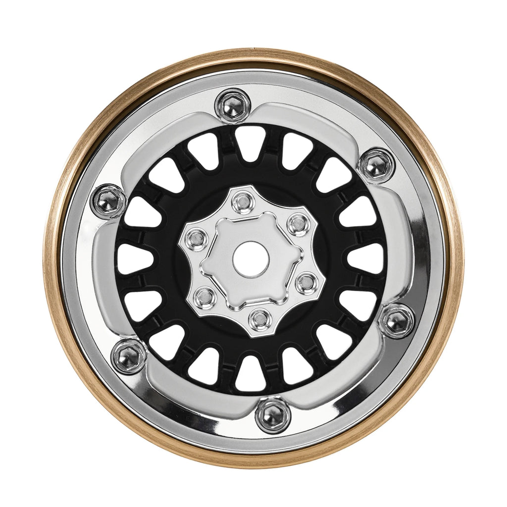 INJORA ModuWheel 1.3" Brass & Aluminum Beadlock Wheels, Negative Offset, for 1/18 1/24 RC Crawlers
