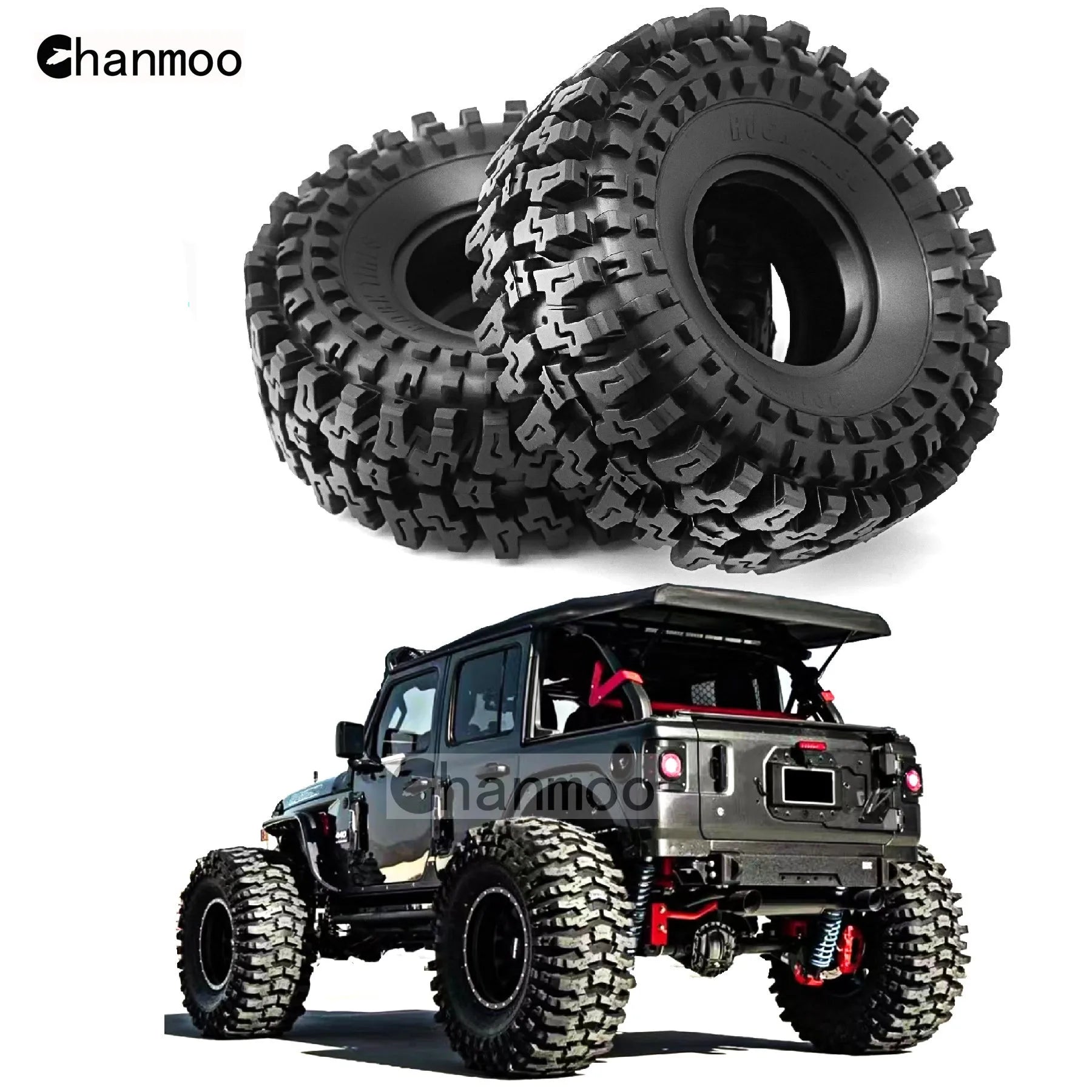 1.9in Crawler Tires Rock Wheels Mud Tyre for 1/10 Scale RC Car Axial Traxxas SCX10 II III TRX4 RC4WD D90 YK4102 Gen8 Redcat
