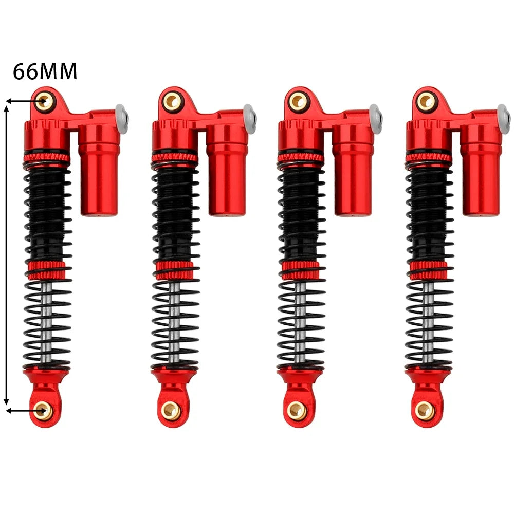 4pcs 53/59/66/78mm Aluminum Alloy Metal Shocks Absorbers Oil Damper for 1/18 RC Crawler TRX4M TRX-4M Bronco Defender Upgrade