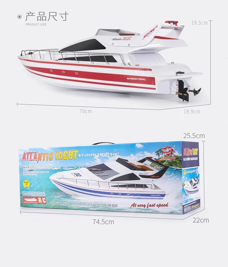 High-Speed Rc Boat Electric Toy Realistic Racing Yacht Simulation Quick Model For Ages 14+ Remote Control Boats