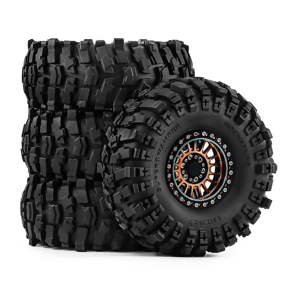 2.2 Inch Aluminum Beadlock Wheels Tires 12mm Hex for 1/10 TRX4 SCX10 Gen8 D90 TRX6 RC Crawler Upgrade 2.2