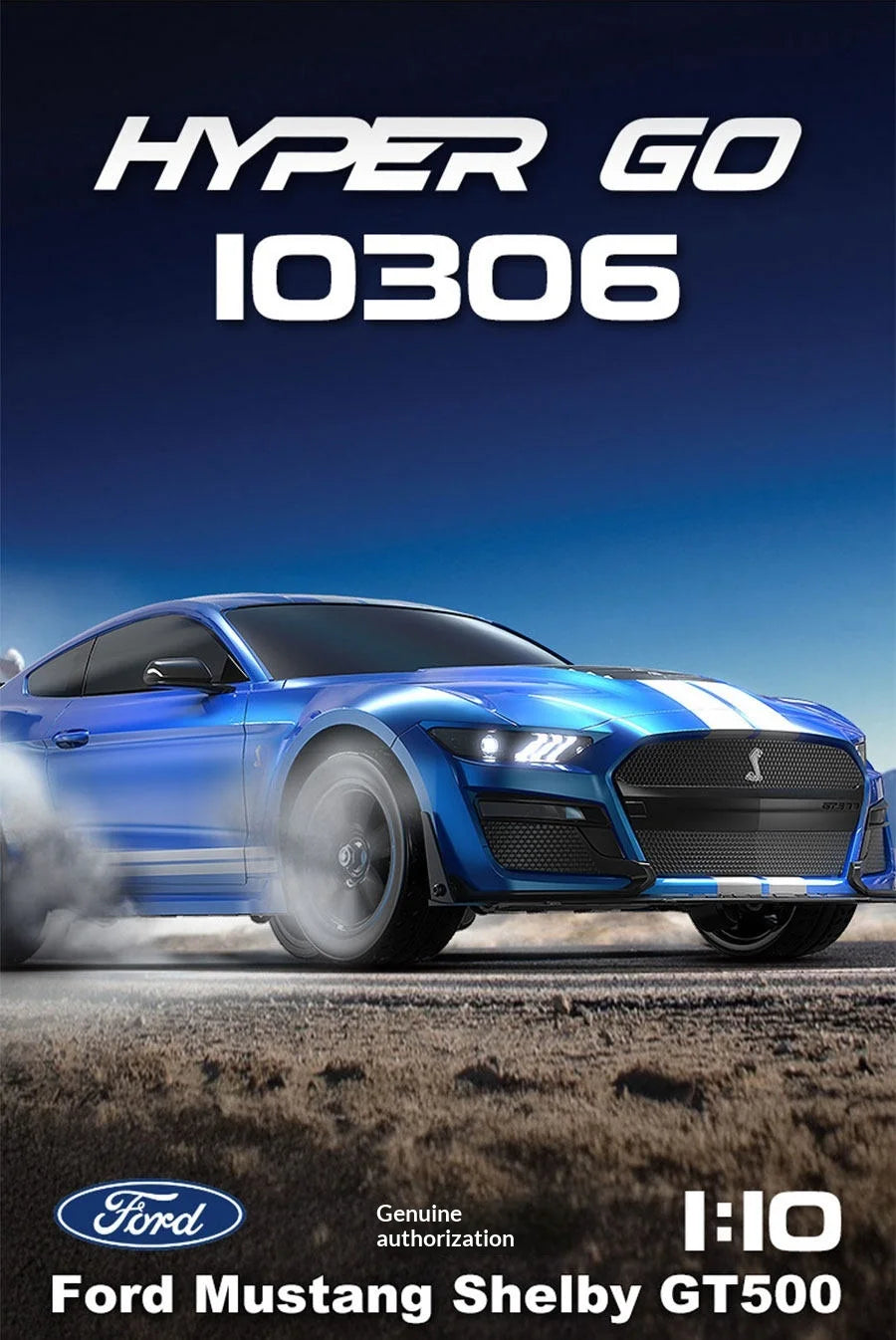 MJX Hyper Rc Car 10306 Ford Mustang Shelby Gt500 1:10 Scale Brushless High Speed Off Road Rally Pc Body Vehicle For Hobby Lovers