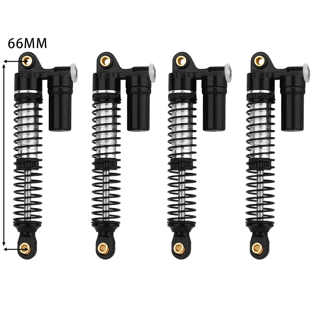 4pcs 53/59/66/78mm Aluminum Alloy Metal Shocks Absorbers Oil Damper for 1/18 RC Crawler TRX4M TRX-4M Bronco Defender Upgrade