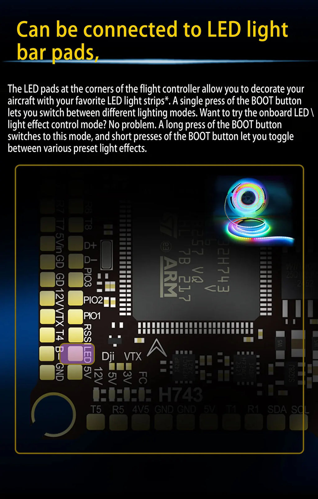 JIJIEFPV H743 Flight Controller H7 FC H743 Stack 8S 55A 60A 70A 4in1 ESC For 5inch DJI RC FPV freestyle Drone DIY Parts