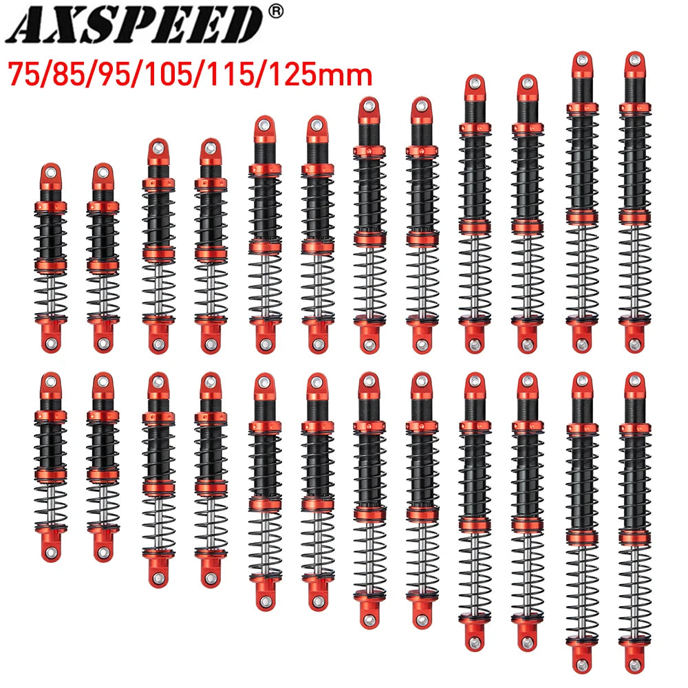 AXSPEED Metal Shock Absorber Oil Damper 75/85/95/105/115/125mm for 1:10 RC Crawler Car Axial SCX10 CC01 Wraith TRX4 TRX6 D90