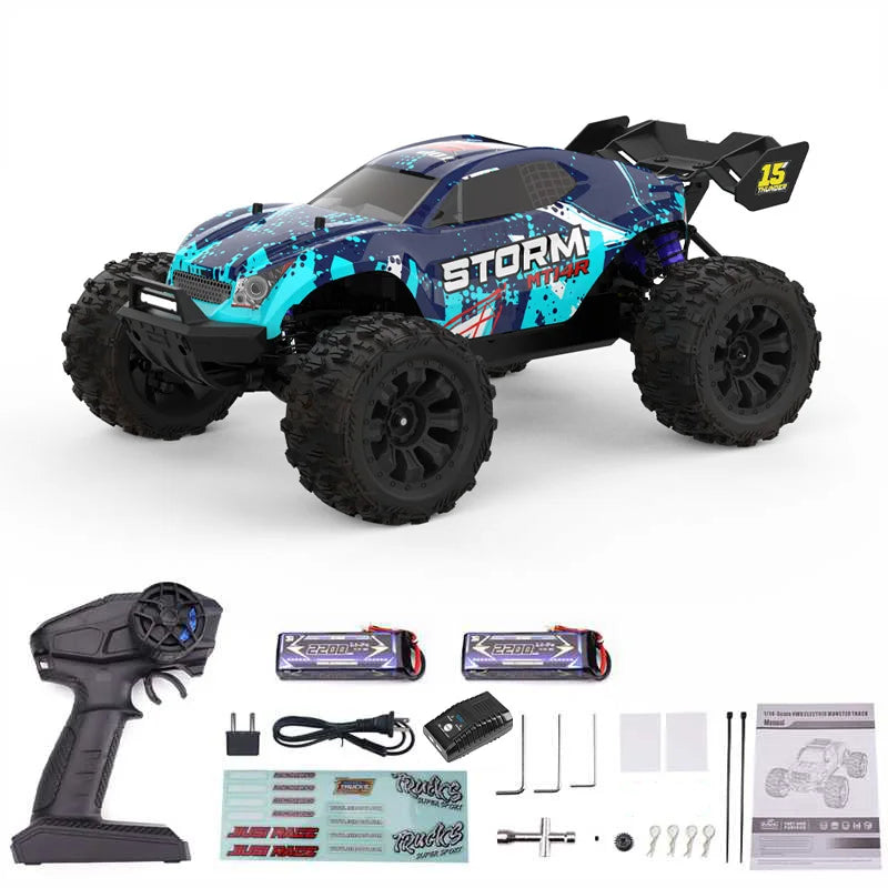 JIUSI 1:14 High Speed Rc Off-road Car 4WD 80KM/H Brushless motor 3S Remote Control Drift Racing Cars Toys For Childrens Gift