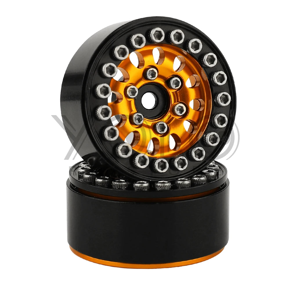 4PCS 1.0 Inch Aluminum Alloy Beadlock Wheel Hub Rims For RC Crawler Car Axial 1/24 SCX24 AX24 1/18 TRX4M Wheels Upgrade Parts