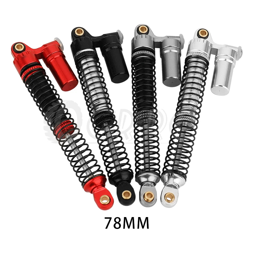4pcs 53/59/66/78mm Aluminum Alloy Metal Shocks Absorbers Oil Damper for 1/18 RC Crawler TRX4M TRX-4M Bronco Defender Upgrade