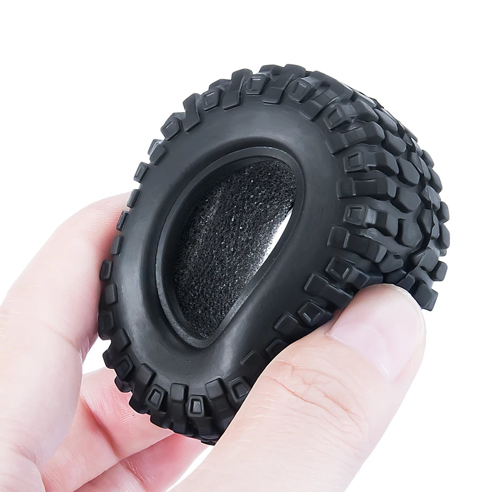 YEAHRUN 4Pcs 1.0inch Soft Rubber Wheel Tires 50/54/58/62/64/65mm for TRX-4M 1/18 Axial SCX24 1/24 RC Crawler Car Upgrade Parts
