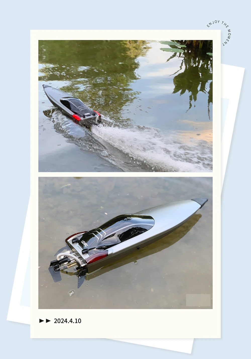 22.8Inches UDI R/C UDI018 Large RC Speed Boat 2.4G 4WD  40-45km/h Remote Control Brushless Watercraft for Hobby Adult