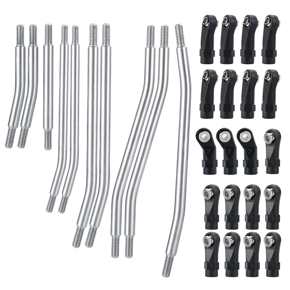 YEAHRUN Metal Links Suspension Linkage with Plastic Rod End for Axial SCX10 II Wraith TRX4 1/10 RC Crawler Car Parts
