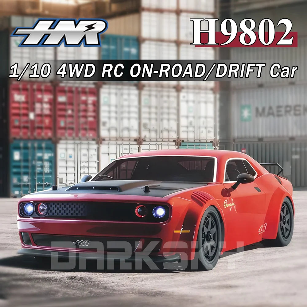 HNR H9802 4x4 Brushless RC On-Road Racing 1/10 Electric Remote Control Flat Running Drift Racing Car Adult Children's Toys