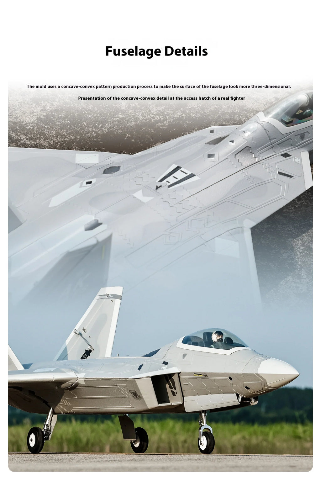 Freewing Flying Wing Model 70mm F-22 Raptor American "Raptor" Channel Fifth Generation Fighter Model Aircraft Toy Model