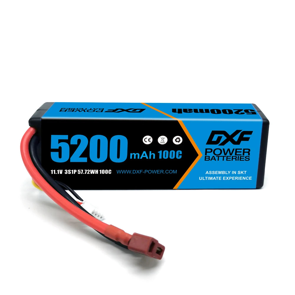2PCS DXF battery 3S Lipo 11.1V 11.4V 5200mah 6200mah 7200mah 8000mah 9200mah 6750mah 80C 100C 130C with EC5 XT90 T for RC Car