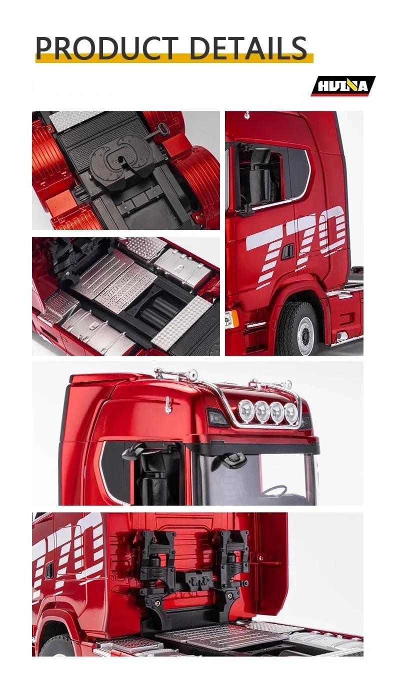 Huina 2025 new model 1501+1502 Scania 770s RC heavy-duty truck trailer model tractor high-end toy children's adult gift