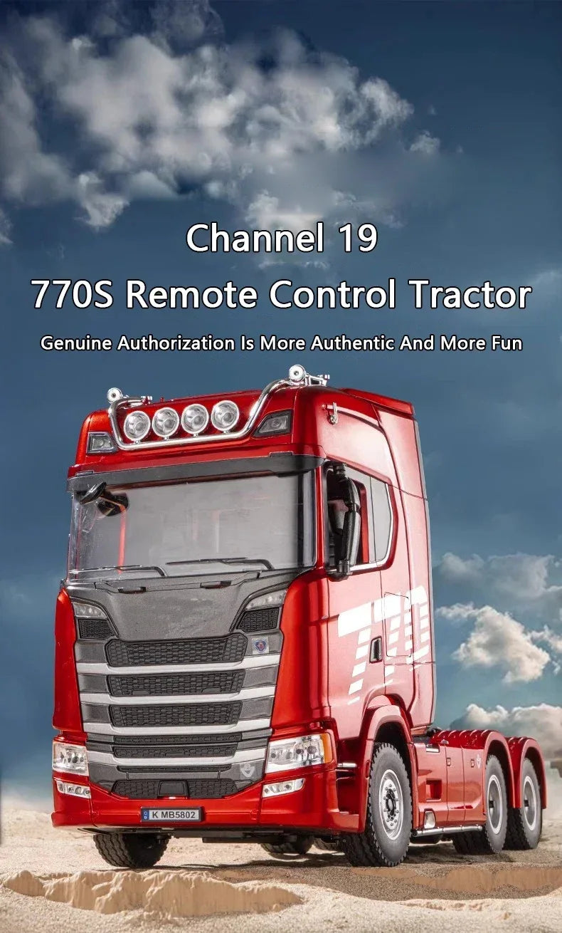 Huina 2025 new model 1501+1502 Scania 770s RC heavy-duty truck trailer model tractor high-end toy children's adult gift