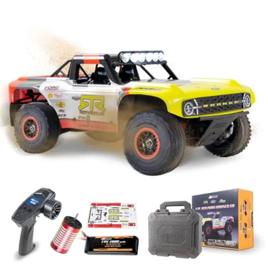 FMS 1/18 FSC18 Ford Bronco RTR EB Brushed RC Short Course Licensed by Ford High Speed 4x4 Off-Road RC Car Waterproof Remote Con