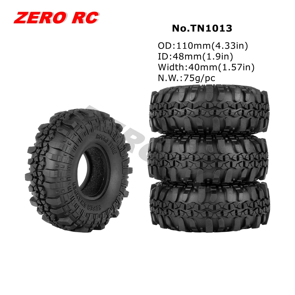 RC TRUCK 1.9" Rock Crawler Tires 90-117mm Tyre For 1/10 Off Road AXIAL SCX10 II III CAPRA TRAXXAS TRX-4 RGT MST RC4WD D90 WHEEL